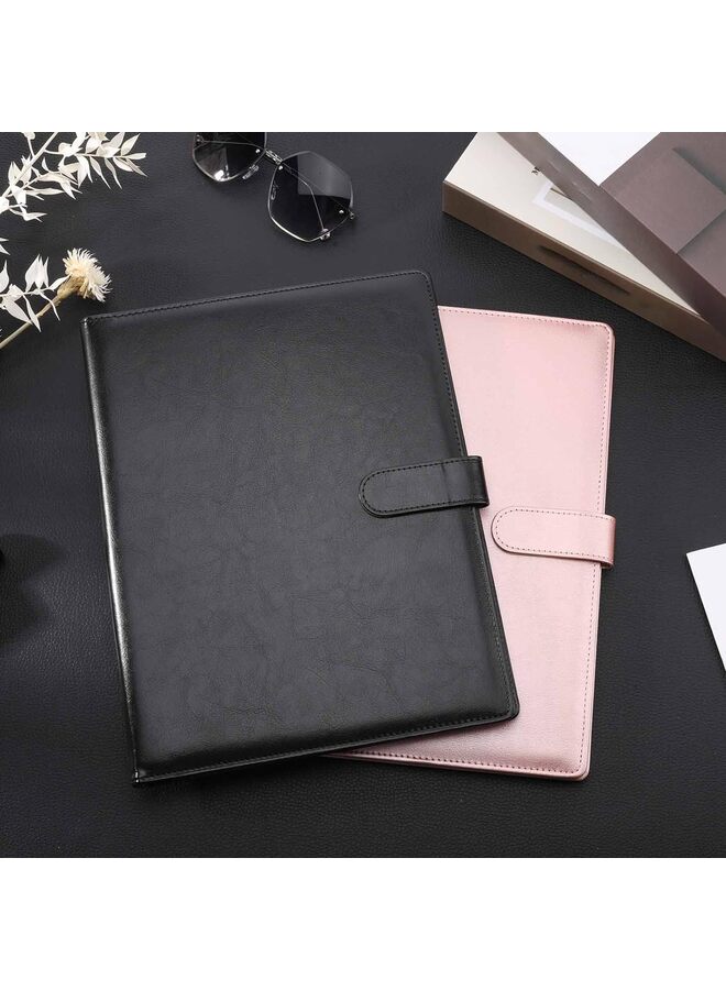 LAMAY Portfolio Folder Binder -Faux Leather Portfolio Folder with Cover for A4 Notepad Holder, Business Portfolio for Resume, Legal Pad, Interview, Letter-size Padfolio for Women/Men,Black - Image 3